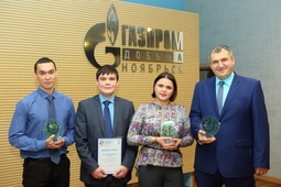 Победители НТК-2015 (слева направо): Рустам Джумаев, Антон Тесля, Лилия Бикбулатова, Сергей Тимошкин