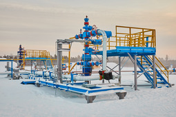 Кусты газовых скважин на Чаяндинском нефтегазоконденсатном месторождении ООО «Газпром добыча Ноябрьск»